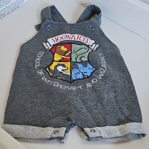 Hogwarts Kids Overalls in Charcoal Gray